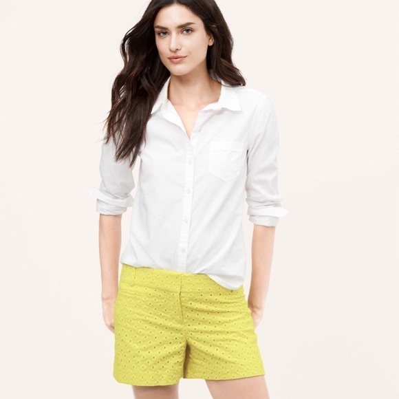 Loft The Riviera 4” Cotton Short Yellow Eyelet 12 - Picture 1 of 7